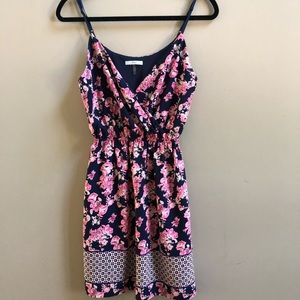 Size XS navy and pink floral dress